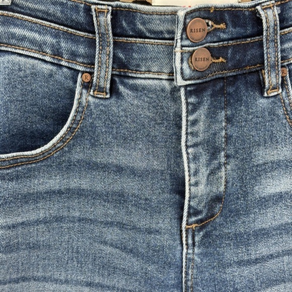 Freckled Poppy x Risen Jeans Bows Wide Leg Size 3 28x32 High Rise Tummy Control - Picture 5 of 16